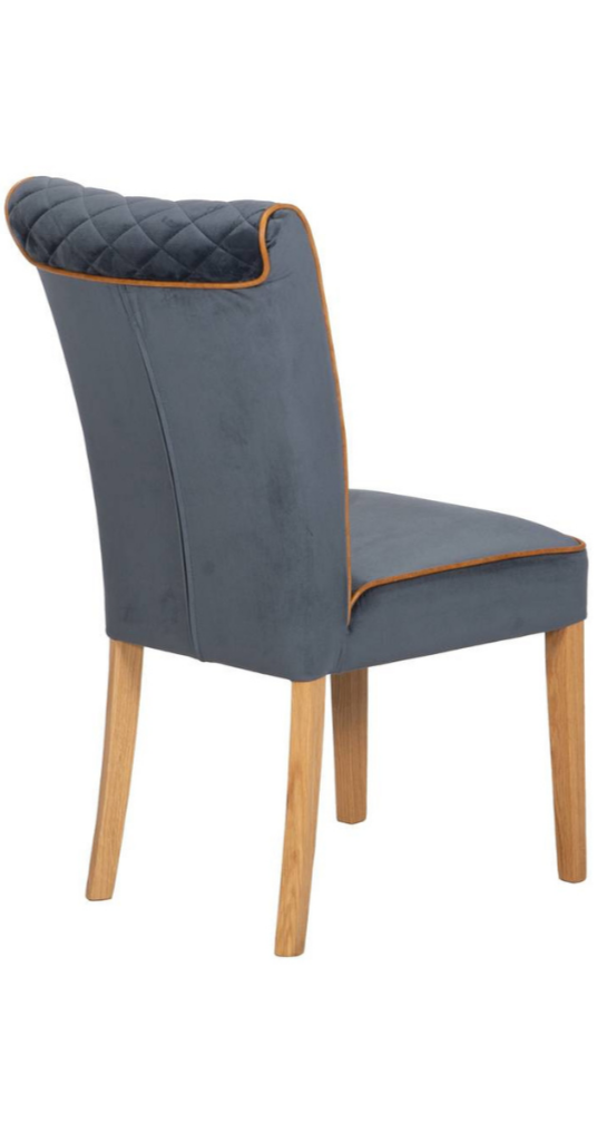 Trafford Dining Chair Opulence Charcoal and Brown Cerato Leather